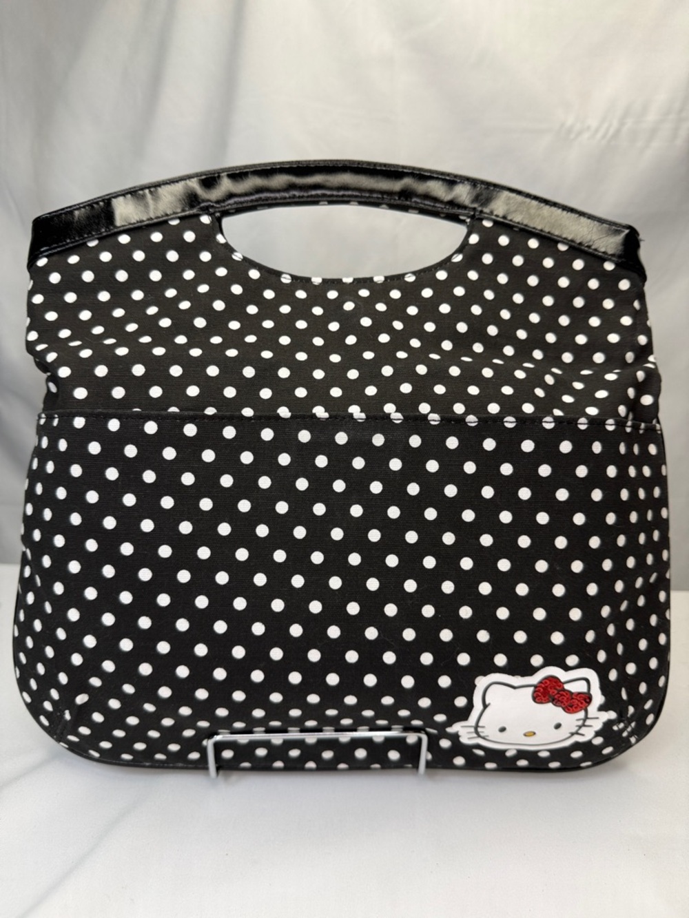 Hello Kitty Black & White Polka Dot Top Handle Tote/Satchel NWOT